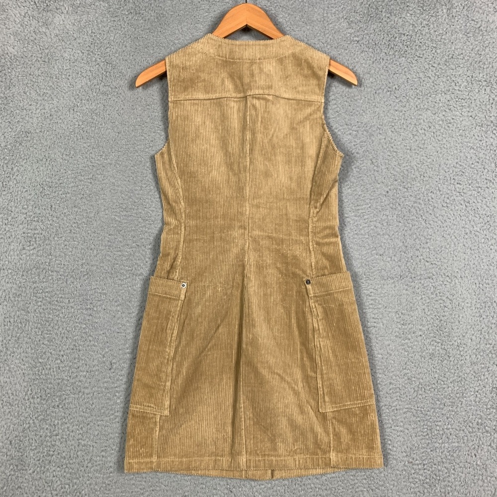 & Other Stories Mini Dress Size 2 Beige Corduroy Button Up Workwear Retro Hippie - Picture 5 of 10
